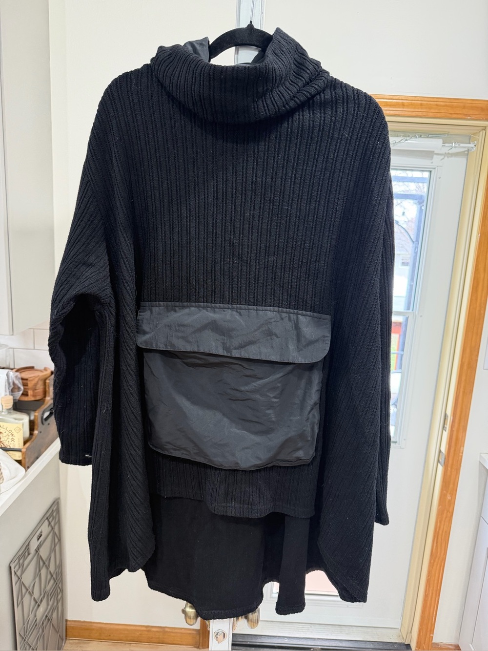 Link Ribbed Turtleneck Sweater with Front Pocket